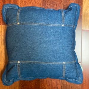 MATCH Pillow 18” Blue Denim Rivets Orange Thread